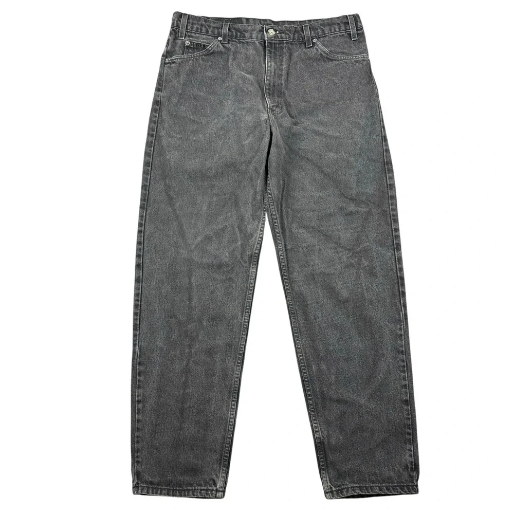 Vtg 90s Levis 550 Orange Tab Jeans Men 36x30 (34x30) Black Relaxed Tapered Denim